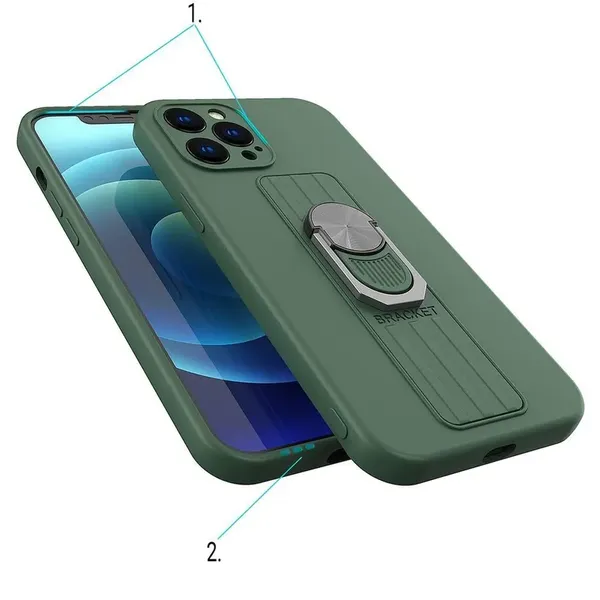 Ring Case silikonowe etui z uchwytem na palec i podstawką do Samsung Galaxy S22+ (S22 Plus) czarny