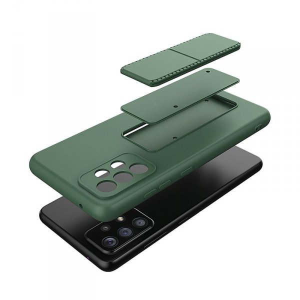 Wozinsky Kickstand Case silikonowe etui z podstawką etui Samsung Galaxy A73 czarne