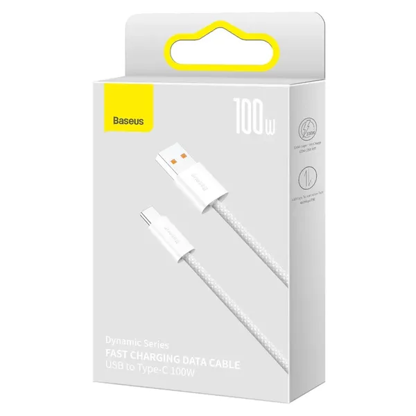 Baseus Dynamic Series kabel USB - USB Typ C 100W 2m biały (CALD000702)