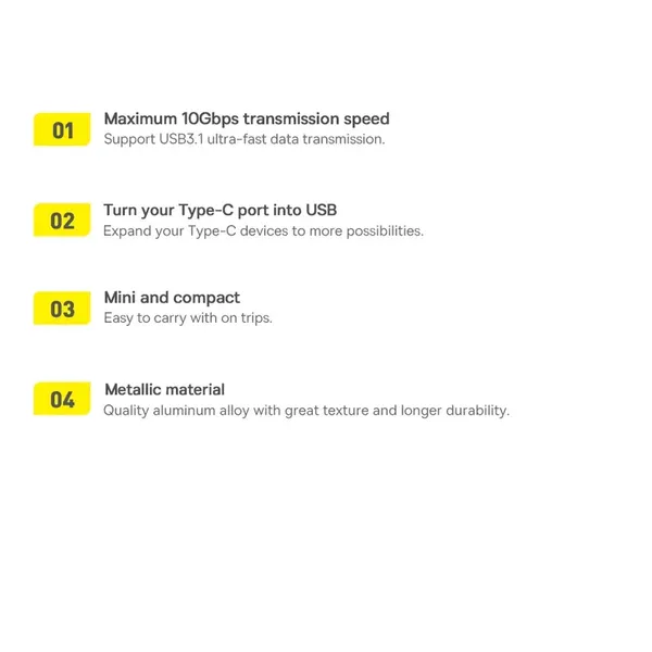 Adapter Baseus Ingenuity Series z USB-C do USB-A 10Gb/s - niebieski