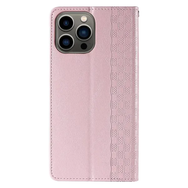 Magnet Strap Case etui do iPhone 13 Pro pokrowiec portfel + mini smycz zawieszka różowy