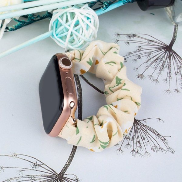 Materiałowa opaska do Apple Watch 42 / 44 / 45 mm pasek bransoleta bransoletka na gumce - żółta