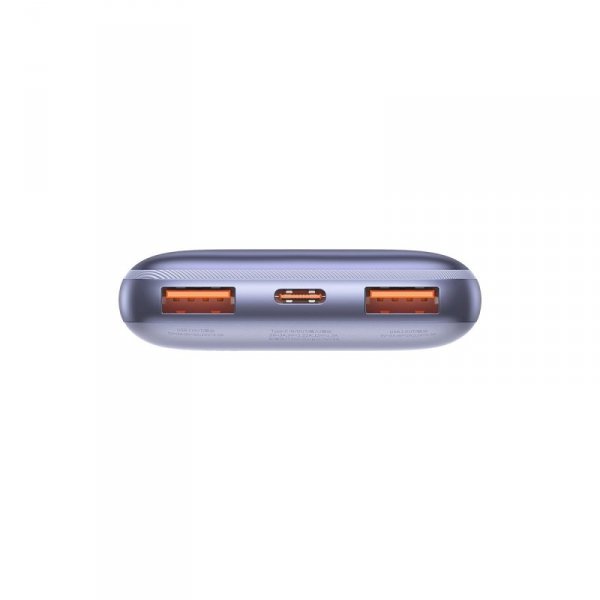 Baseus Bipow Pro powerbank 10000mAh 20W + kabel USB 3A 0.3m fioletowy (PPBD040105)