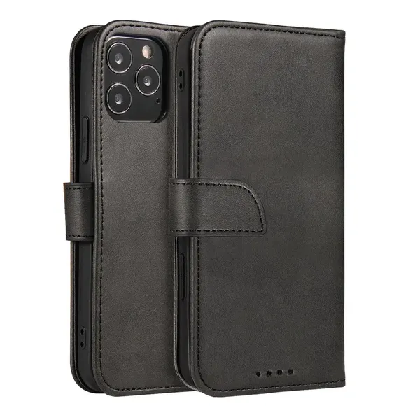 Magnet Case elegancki futerał etui pokrowiec z klapką i funkcją podstawki Motorola Moto E32 czarny