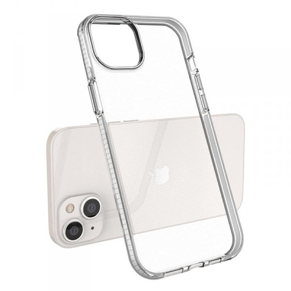 Spring Case etui iPhone 14 Plus silikonowy pokrowiec z ramką jasnoróżowe