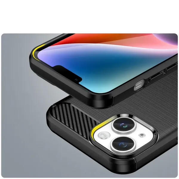 Carbon Case etui iPhone 14 Plus elastyczny żelowy pokrowiec na tył plecki czarny