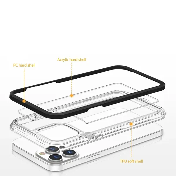 Clear 3in1 etui iPhone 14 silikonowy pokrowiec z ramką czerwone