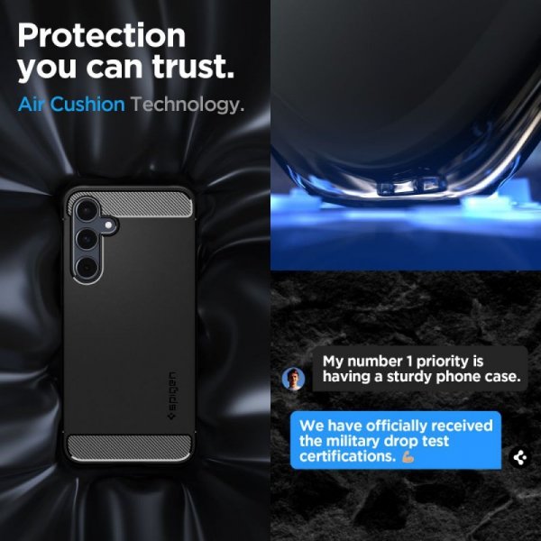 ETUI SPIGEN  RUGGED ARMOR GALAXY A55 5G MATTE BLACK