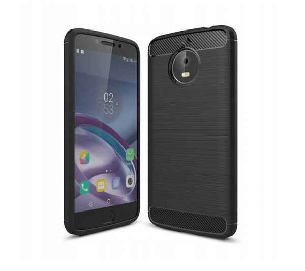 Carbon Case etui do Motorola Moto G6 PLUS elastyczny silikonowy karbonowy pokrowiec czarne
