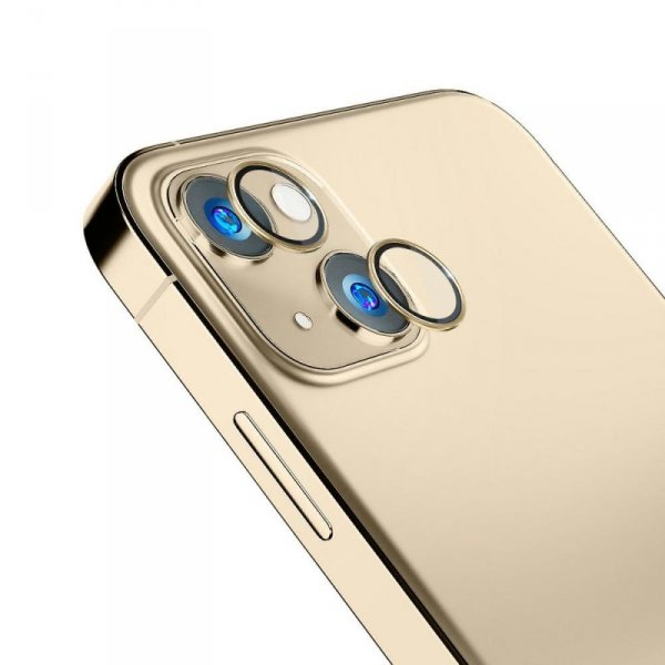 3MK Lens Protection Pro iPhone 14 Plus 6,7&quot; złoty/gold Ochrona na obiektyw aparatu z ramką montażową 1szt.