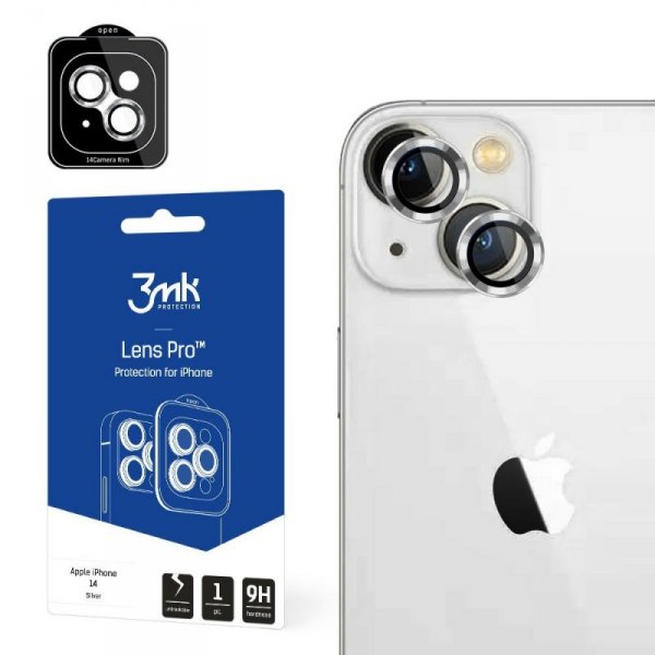 3MK Lens Protection Pro iPhone 14 Plus 6,7&quot; srebrny/silver Ochrona na obiektyw aparatu z ramką montażową 1szt.