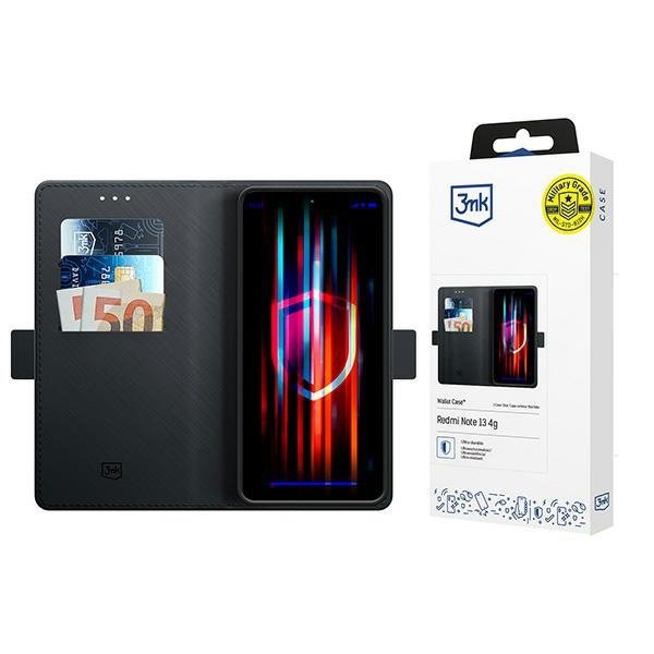 3MK Wallet Case Redmi Note 13 4Gczarny/black