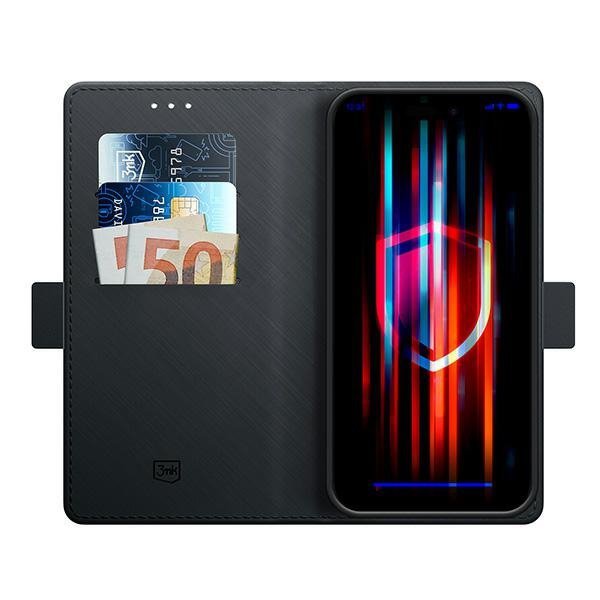 3MK Wallet Case iPhone 16E czarny/black