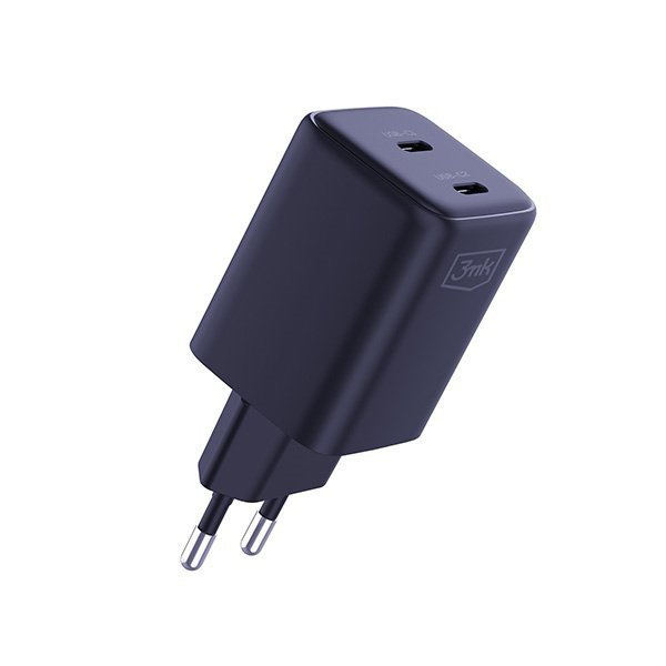 3MK Hyper Charger PD 45W ład. sieć.czarna/black + 2x USB-C Cables