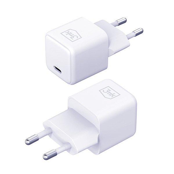 3MK Hyper Charger PD 25W ład. sieć.biała/white + 1x USB-C Cable