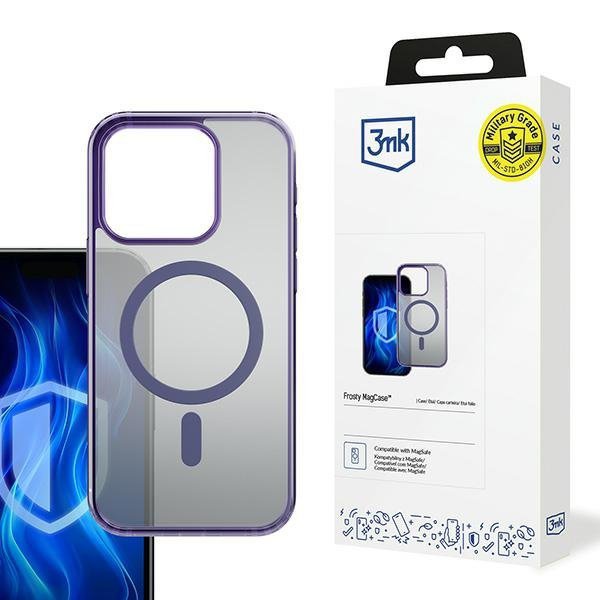 3MK Frosty MagCase iPhone 16 Profioletowy/purple