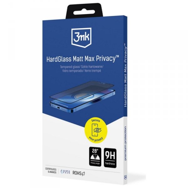 Szkło prywatyzujące 3MK HardGlass Matt   Max Privacy do Apple iPhone 17 Pro Max