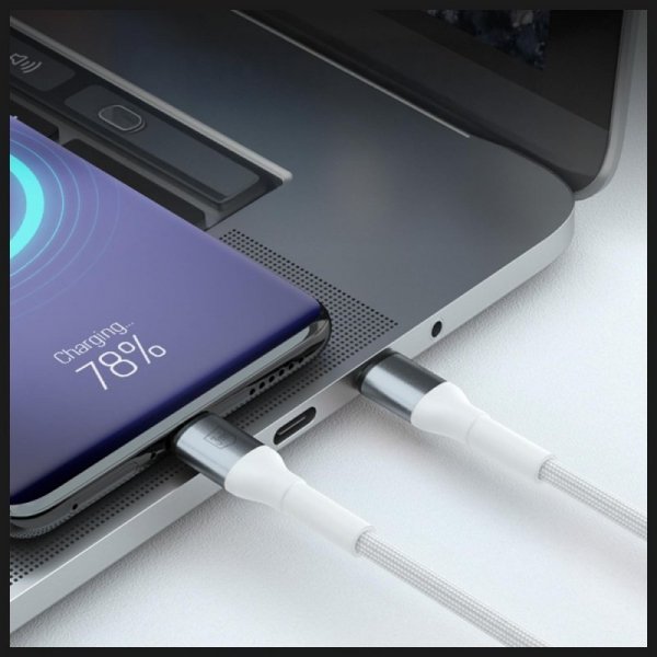 Kabel 3MK Hyper Cable N-SERIES USB-A do  USB-C 1m 9V/2A 18W biały