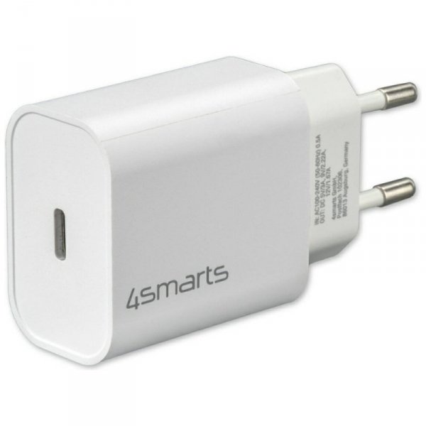 Ładowarka sieciowa 4smarts VoltPlug 20W  PD MFI USB-C z kable USB-C do Lightning biały