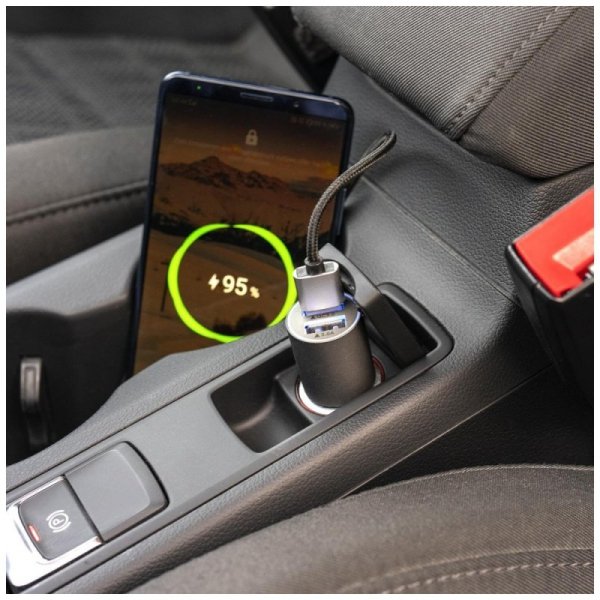 Ładowarka samochodowa 4smarts Charger    Rapid 30W Quick Charge matowy szary