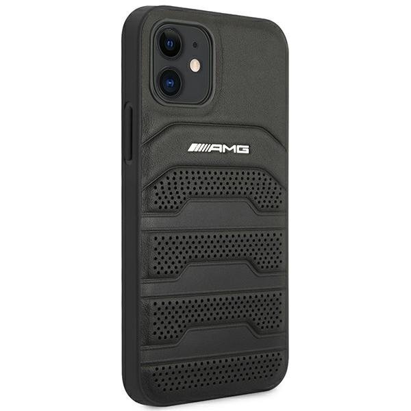 AMG AMHCP12SGSEBK iPhone 12 mini 5,4&quot; czarny/black hardcase Leather Debossed Lines