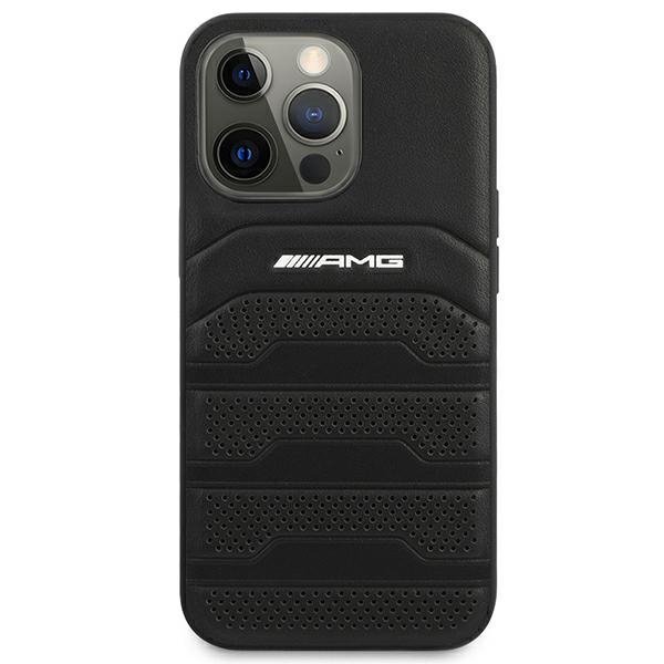 AMG AMHCP14LGSEBK iPhone 14 Pro 6,1&quot; czarny/black hardcase Leather Debossed Lines