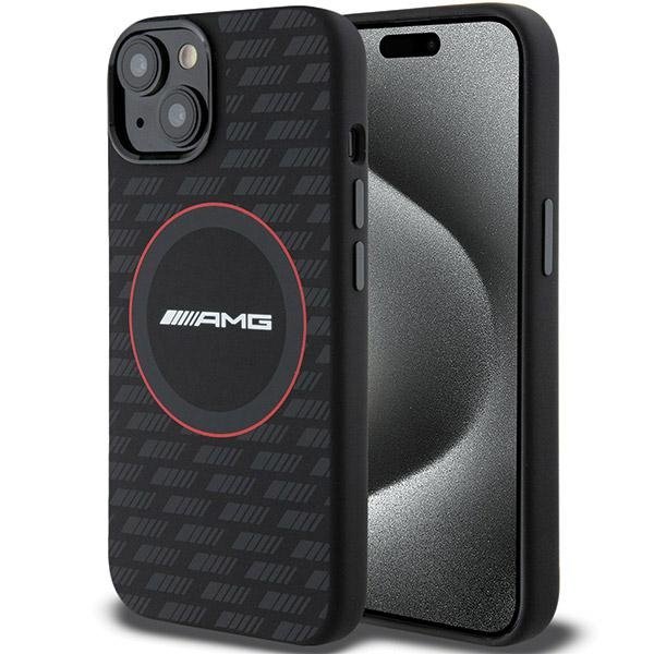 AMG AMHMP15S23SMRK iPhone 15 / 14 / 13 6.1&quot; czarny/black hardcase Silicone Carbon Pattern MagSafe