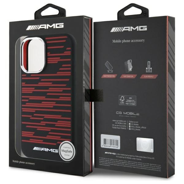 AMG AMHMP16S24SSRRK iPhone 16 6.1&quot;       czarny/black hardcase Silicone Graphics MagSafe