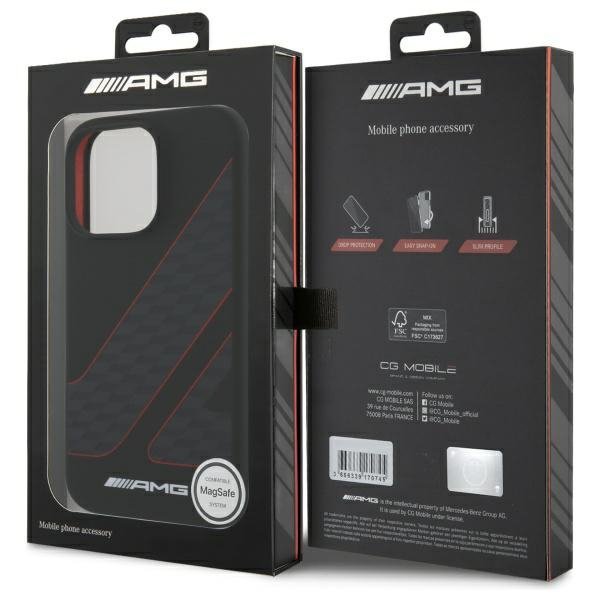 AMG AMHMP16X2SCFR iPhone 16 Pro Max 6.9&quot; czarny/black hardcase Checkered Flag Pattern MagSafe