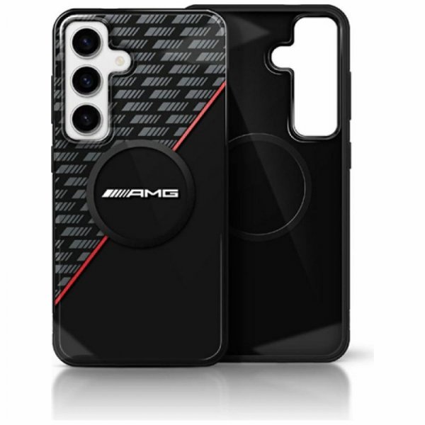 Etui AMG Double Layer Rhombs MagSafe do  Samsung Galaxy S25+ czarno-czerwony
