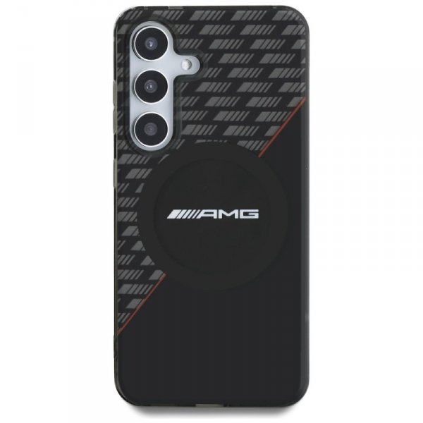 Etui AMG Double Layer Rhombs MagSafe do  Samsung Galaxy S25+ czarno-czerwony