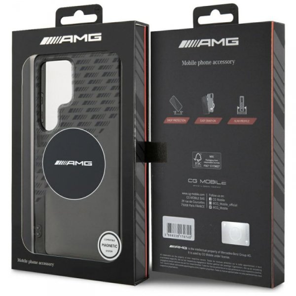 Etui AMG Transparent Rhombs MagSafe do   Samsung Galaxy S25 Ultra czarny