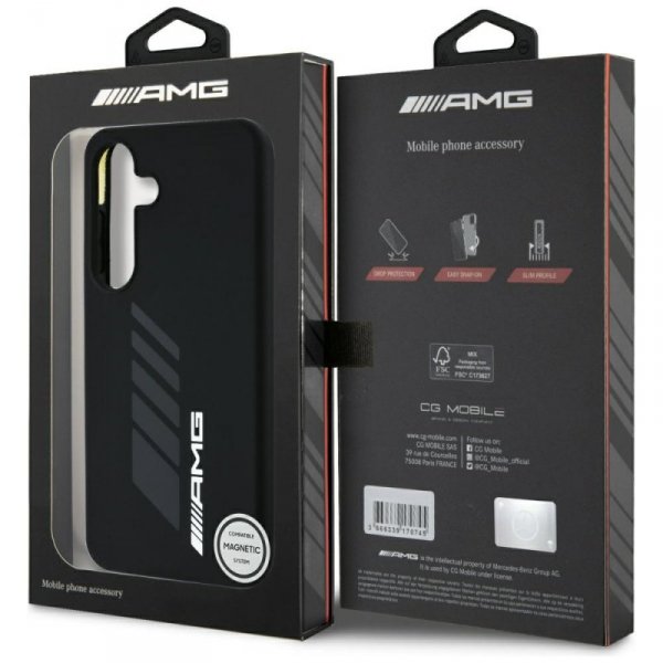 Etui AMG Oversize Rhombs MagSafe do      Samsung Galaxy S25 czarny