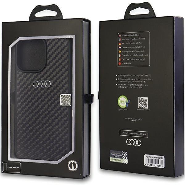 Audi Carbon Fiber iPhone 14 Pro Max 6.7&quot;czarny/black hardcase AU-TPUPCIP14PM-R8/D2-BK