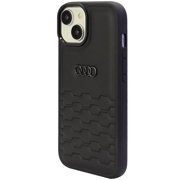 Audi GT Synthetic Leather iPhone 15 / 14 / 13 6.1&quot; czarny/black hardcase AU-TPUPCIP15-GT/D2-BK