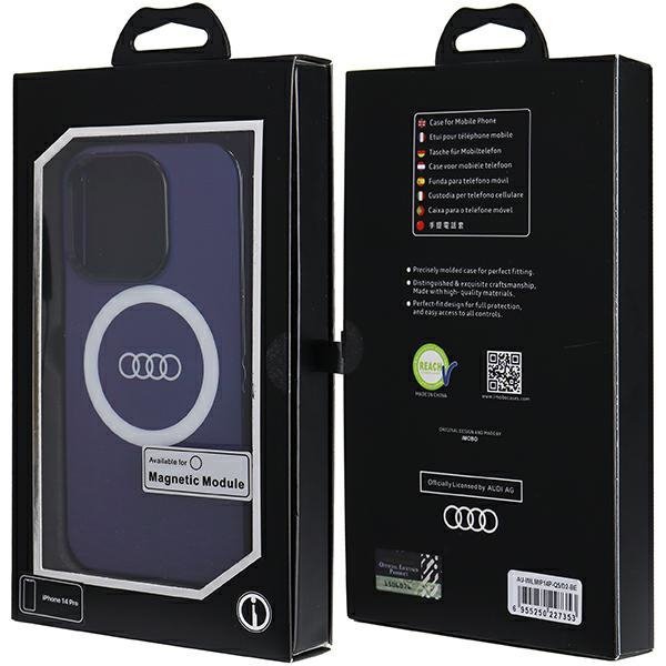 Audi IML Big Logo MagSafe Case iPhone 14 Pro 6.1&quot; niebieski/navy blue hardcase AU-IMLMIP14P-Q5/D2-BE