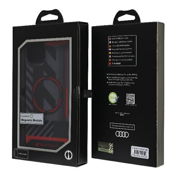 Audi IML Sport MagSafe Case iPhone 15 / 14 Plus Plus 6.7&quot; czarny/black hardcase AU-IMLMIP15M-RSQ/D2-BK