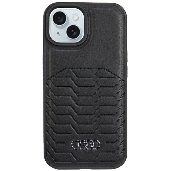 Audi Synthetic Leather MagSafe iPhone 15 Plus / 14 Plus 6.7&quot; czarny/black hardcase AU-TPUPCMIP15M-GT/D3-BK