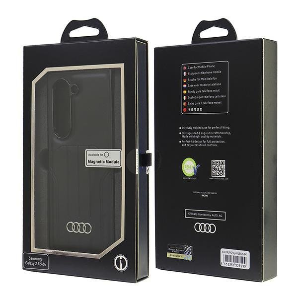 Audi Synthetic Leather MagSafe Z Fold 6 F956 czarny/black hardcase AU-TPUPCMFold6-Q5/D1-BK