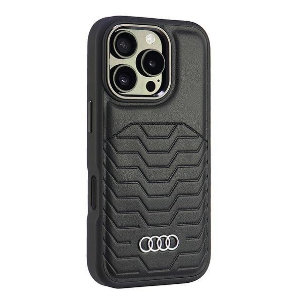 Audi Synthetic Leather MagSafe iPhone 16 Pro 6.3&quot; czarny/black hardcase AU-TPUPCMIP16P-GT/D3-BK