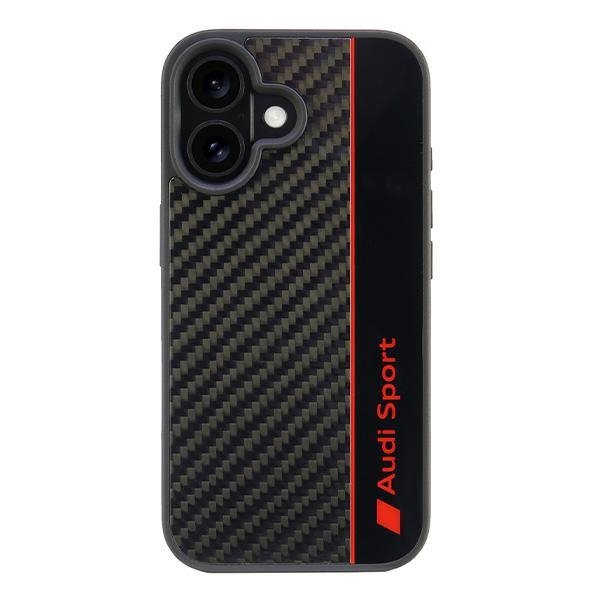 Audi Carbon Fiber Stripe iPhone 16 6.1&quot;czarny/black hardcase AUS-TPUPCIP16-R8/D1-BK