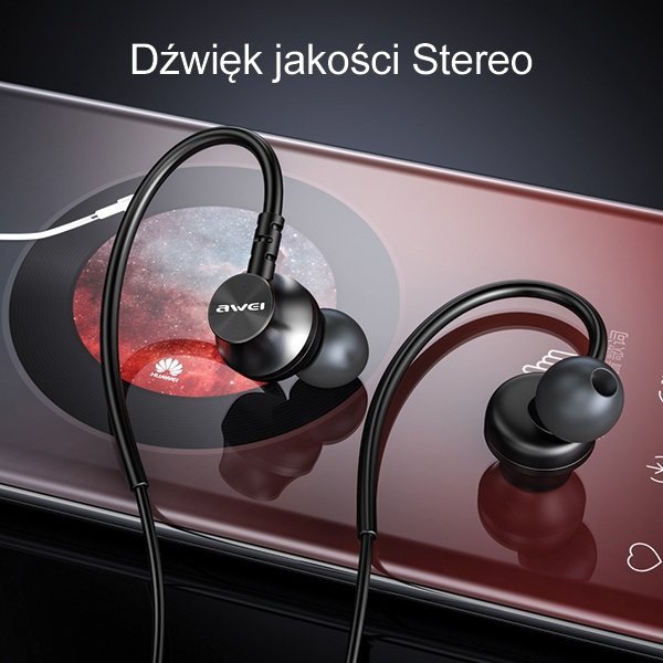 AWEI słuchawki stereo L3 3,5mm jackczarny/black