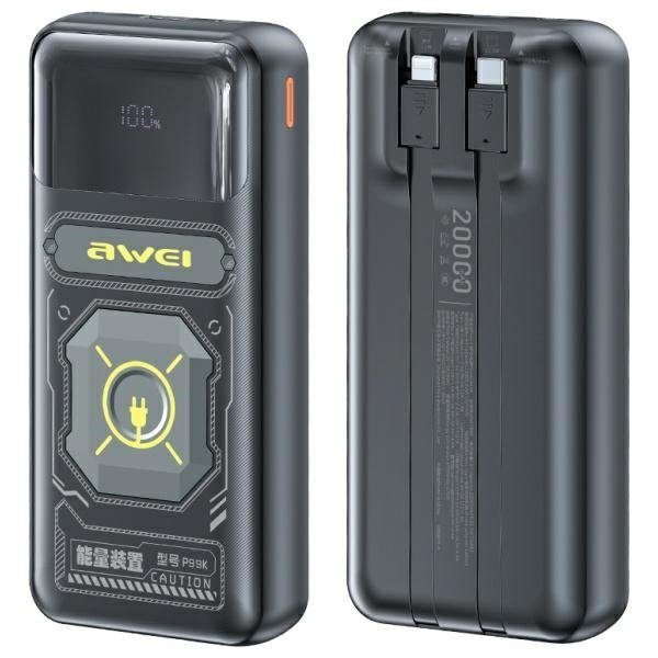 AWEI PowerBank P99K 20000mAh 22.5Wczarny/black