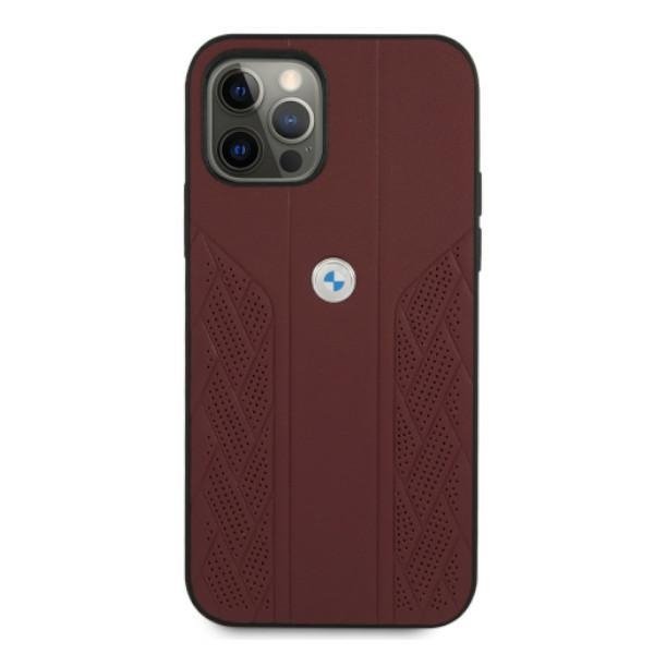 Etui BMW BMHCP12MRSPPR iPhone 12/12 Pro6,1&quot; czerwony/red hardcase Leather Curve Perforate