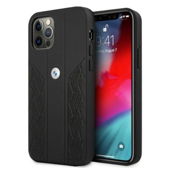 Etui BMW BMHCP12MRSPPK iPhone 12/12 Pro6,1&quot; czarny/black hardcase Leather Curve Perforate