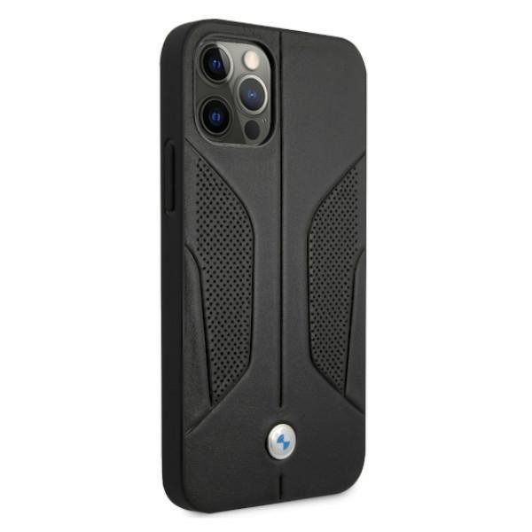 Etui BMW BMHCP12LRSCSK iPhone 12 Pro Max 6,7&quot; czarny/black hardcase Leather Perforate Sides