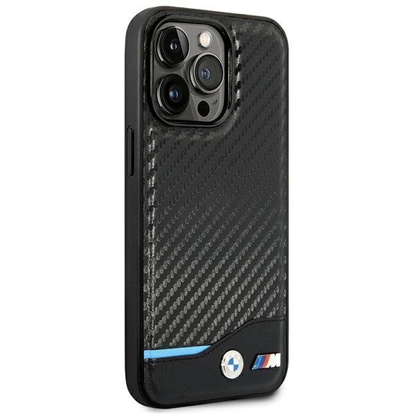 Etui BMW BMHCP14L22NBCK iPhone 14 Pro6,1&quot; czarny/black Leather Carbon