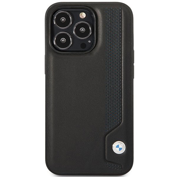 Etui BMW BMHCP14L22RBDK iPhone 14 Pro 6,1&quot; czarny/black hardcase Leather Blue Dots