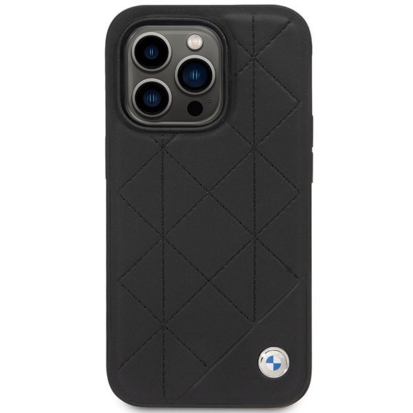 Etui BMW BMHCP14L22RQDK iPhone 14 Pro 6,1&quot; czarny/black Leather Quilted