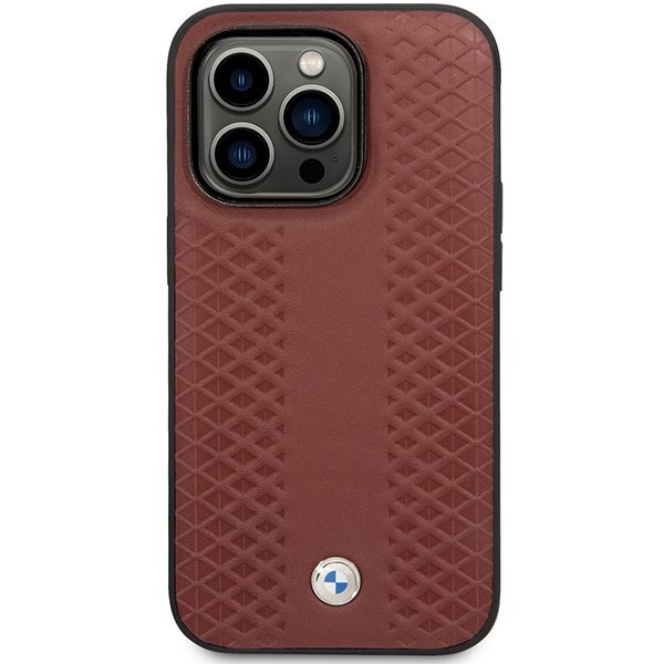 Etui BMW BMHCP14X22RFGR iPhone 14 Pro Max 6,7&quot; burgundowy/burgundy Leather Diamond Pattern